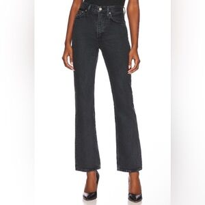 Agolde High-Rise Black Straight-Leg Jeans